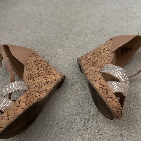 Naturalizer Tan and Cream Wedge Sandals - Picture 2 of 2